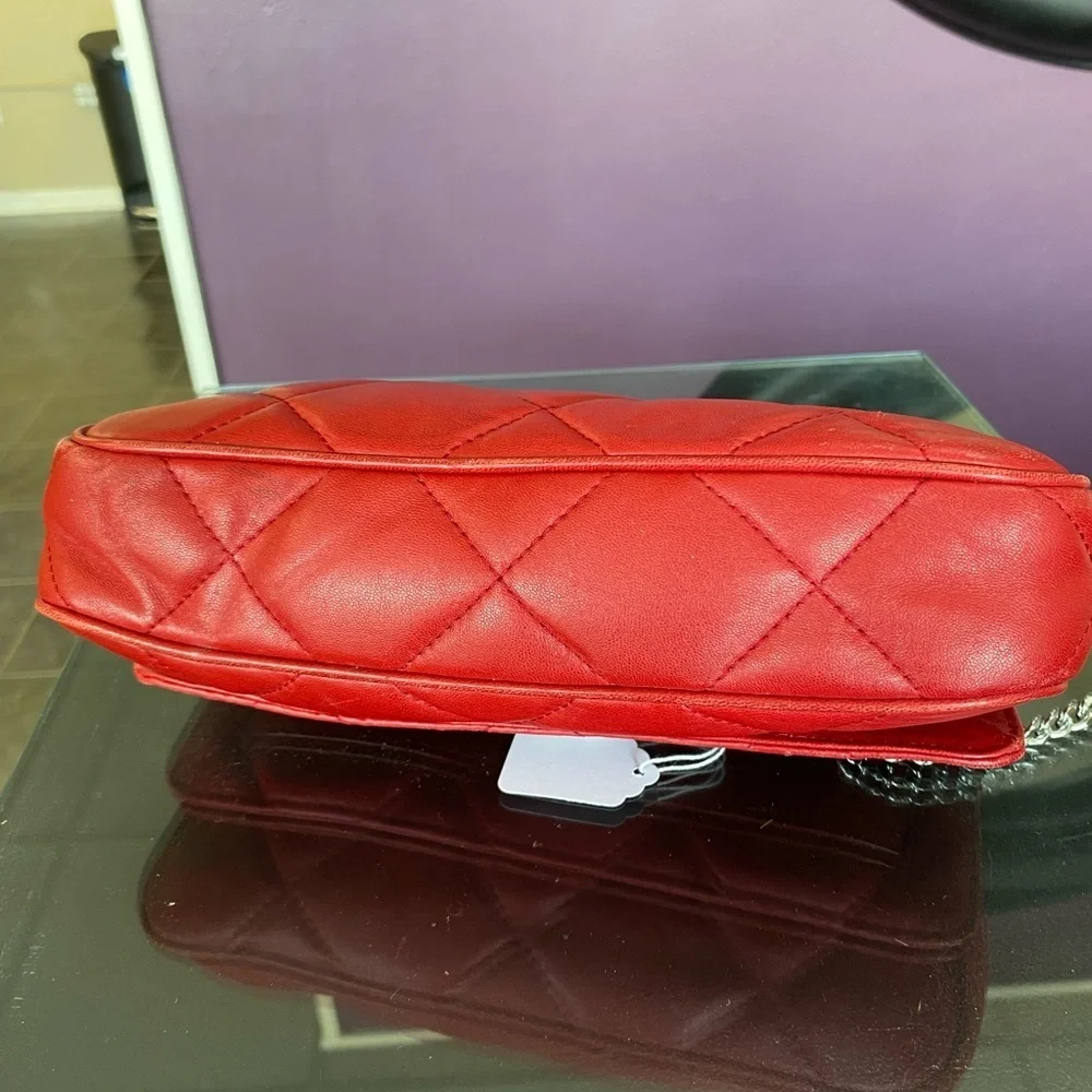 Michael Kors Red Quilted Clutch with Chain